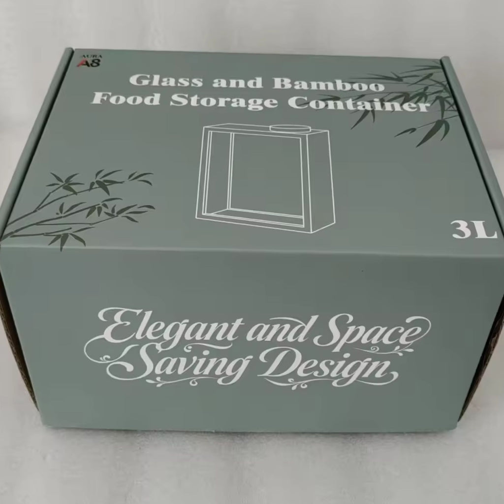 BAMBOO & GLASS STORAGE CONTAINER