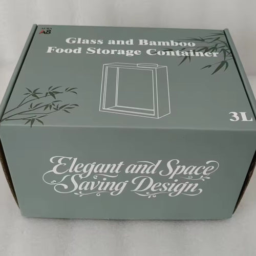 BAMBOO & GLASS STORAGE CONTAINER