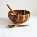 WOODEN BOWL AND SPOON SET